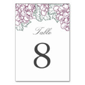 Carte Numéro de table Pays Vin (Dos)