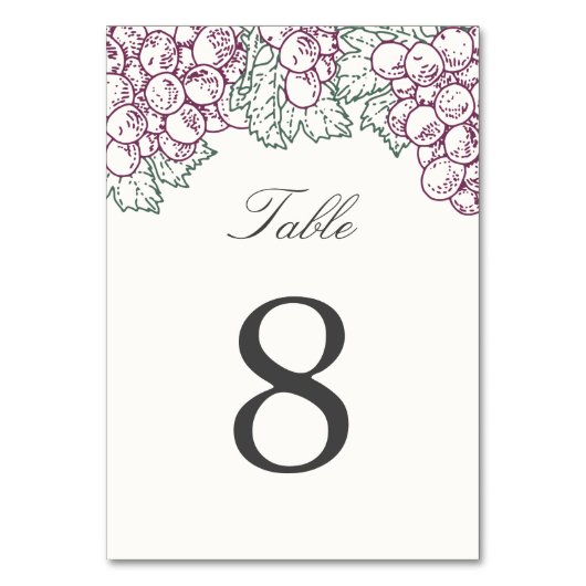 Carte Numéro de table Pays Vin (Par défaut)