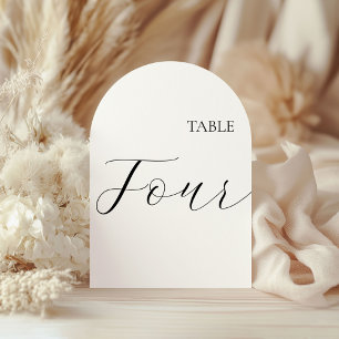 Carte numéro de table quatre