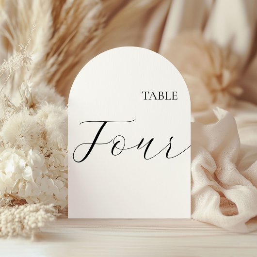 Carte numéro de table quatre