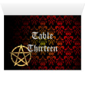 Carte numéro de table Wiccan Pentacle (Intérieur Horizontal (Bas))