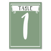 Carte Numéro de tableau - 1 (Dos)