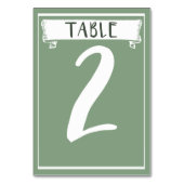 Carte Numéro de tableau - 2 (Dos)