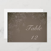 Carte Numéro de tableau Automne Floral Automne gri (Devant / Derrière)