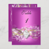 Carte Numéro de tableau Bijou Diamant Or Rose (Devant / Derrière)