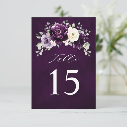 Carte Numéro de tableau blanc de la Plum violette (Debout devant)