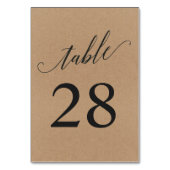 Carte Numéro de tableau | Calligraphie d'écriture  (Dos)