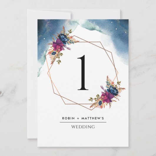 Carte Numéro de tableau céleste, géométrique (Dos)