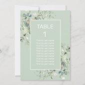 Carte Numéro de tableau Couleur Succulente, Minimalisme (Dos)