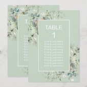 Carte Numéro de tableau Couleur Succulente, Minimalisme (Devant / Derrière)