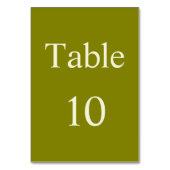 Carte Numéro de tableau couleur unie unique (Dos)