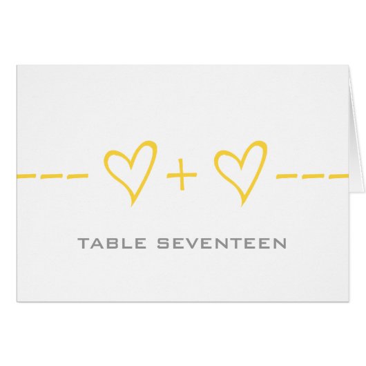 Carte Numéro de tableau de l'équation du coeur jau (Devant horizontal)