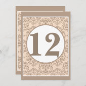 Carte Numéro de tableau de style Damas (Devant / Derrière)