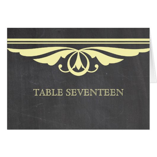 Carte Numéro de tableau de tableau Jaune Déco (Devant horizontal)