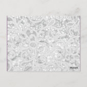 Carte Numéro de tableau Dentelle en bois Turquoise (Dos)