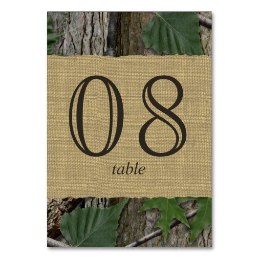 Carte Numéro de tableau des arbres naturels de boi (Par défaut)