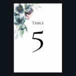 Carte Numéro de tableau des fleurs d'aquarelle<br><div class="desc">Carte Numéro de tableau des fleurs d'aquarelle</div>