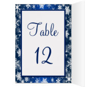 Carte numéro de tableau des flocons de neige bleus (Intérieur (Gauche))