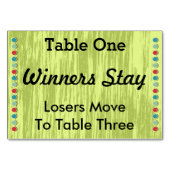 Carte numéro de tableau des points Bunco #1 (Devant)