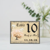 Carte Numéro de tableau Doses Coral Heart Leaf Tre (Debout devant)