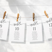 Carte Numéro de tableau du Mariage de script moderne