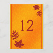 Carte Numéro de tableau Feuilles Automne (Devant)