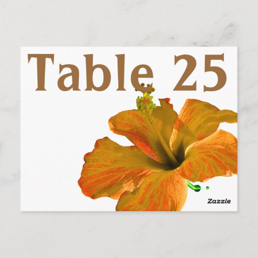 Carte Numéro de tableau Hibiscus de corail (Dos)