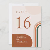 Carte Numéro de tableau mariage Boho Arch Beige (Devant)