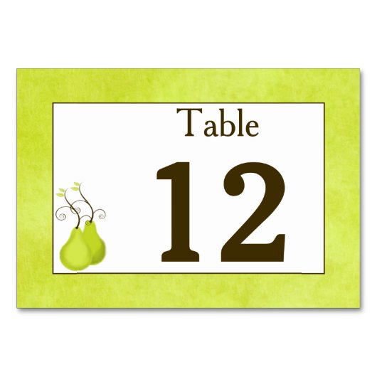 Carte Numéro de tableau | Paire parfaite | Double (Devant)