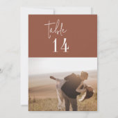 Carte Numéro de tableau photo moderne chic en terre cuit (Dos)