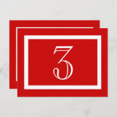 Carte Numéro de tableau - Rouge - Personnalisable (Devant / Derrière)