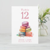 Carte Numéro de tableau Watercolor vibrant macaron (Debout devant)