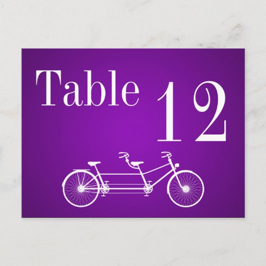 Carte Numéro de tableau Whimsical Purple Double Vé (Devant)