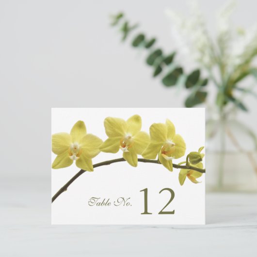 Carte Numéro du tableau Orchidées Jaunes (Debout devant)