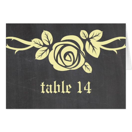 Carte Numéro du tableau rose jaune (Devant horizontal)