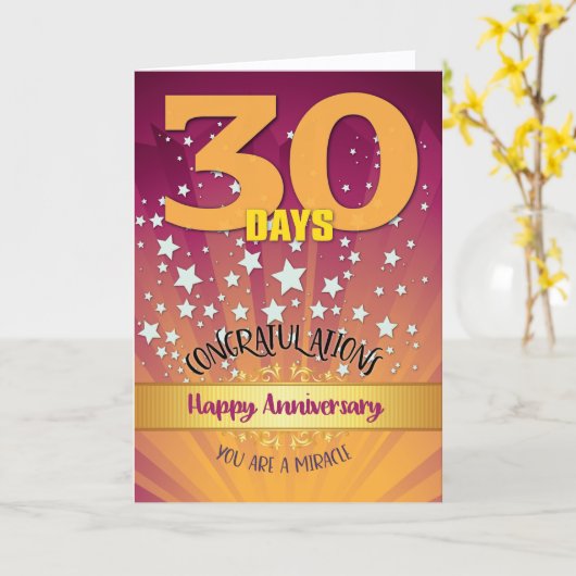 Carte Numéro gras de l'anniversaire de récupération de 3 (Fleur jaune)