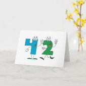 Carte Numéro heureux 42 (Fleur jaune)