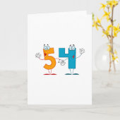 Carte Numéro heureux 54 (Fleur jaune)