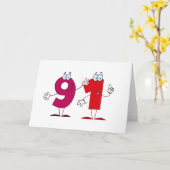 Carte Numéro heureux 91 (Fleur jaune)