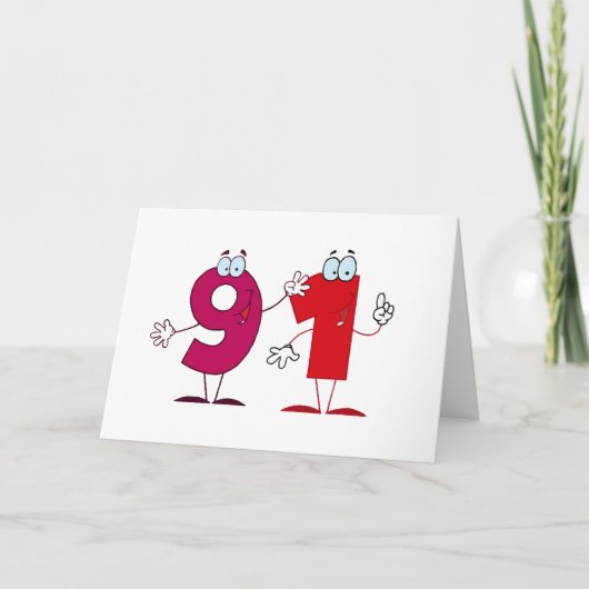 Carte Numéro heureux 91 (Devant)