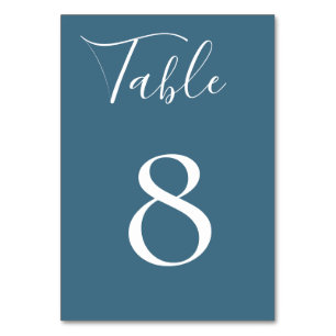 Carte numéro table bleue en acier