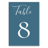 Carte numéro table bleue en acier (Dos)