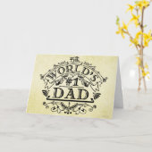 Carte Numéro un papa Vintage personnalisé (Fleur jaune)