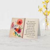 Carte Numéros 6 24-26 Lord Vous Bénit Floral Aquarelle (Fleur jaune)