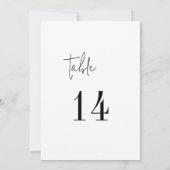 Carte Numéros de tableau de 5x7", noir et blanc, moderne (Dos)