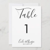 Carte Numéros minimalistes des tableaux Mariages - Bordu (Devant)