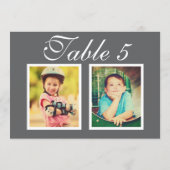 Carte Numérotée de Table avec Photo d'Enfance au F (Dos)