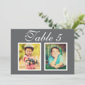 Carte Numérotée de Table avec Photo d'Enfance au F (Debout devant)