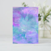 Carte numérotée de table Papillon Aquarelle Pastel (Debout devant)