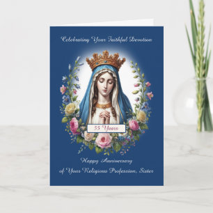 Carte Nun 55e anniversaire de la profession religieuse M